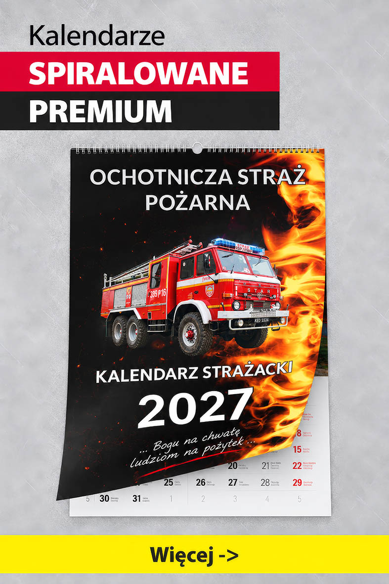 Kalendarz strażacki 2027 spiralowany drukowany na zamówienie